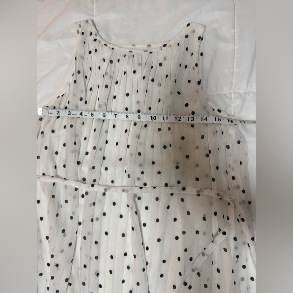 Pleated polka dot dress. Banana Republic size 4P. - Picture 5 of 8